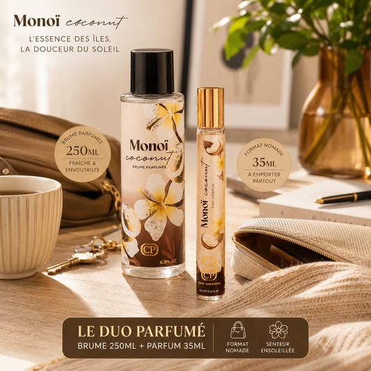 Duo Monoï Coconut – Brume Parfumée 250 ml & Parfum Nomade 35 ml